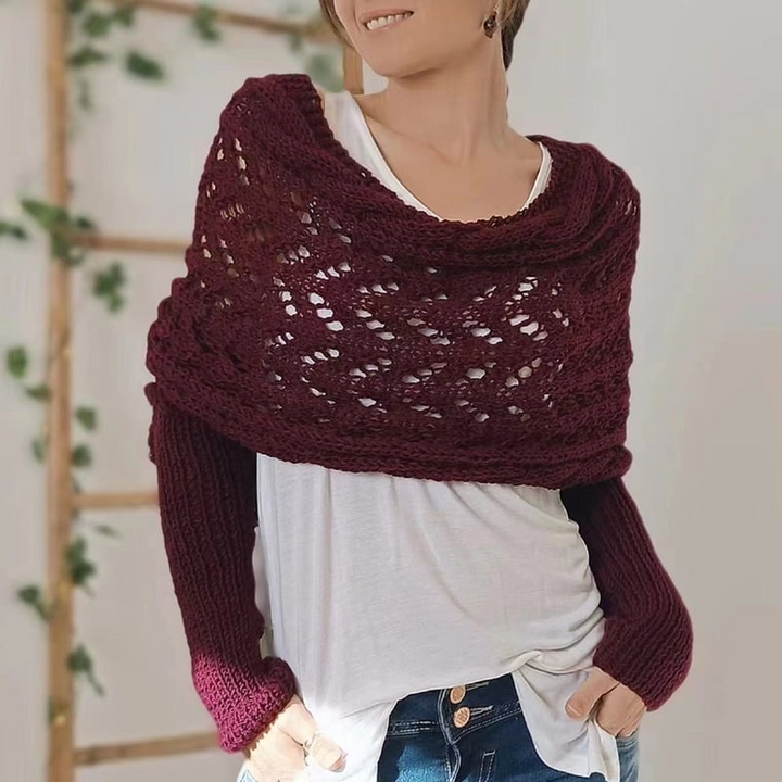 Nomine Snuggly Knitted Scarf with Sleeves