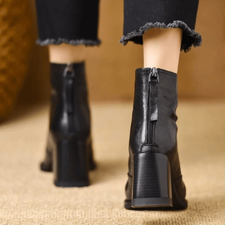 Clara | Luxury Ankle Boots with a Mid Heel