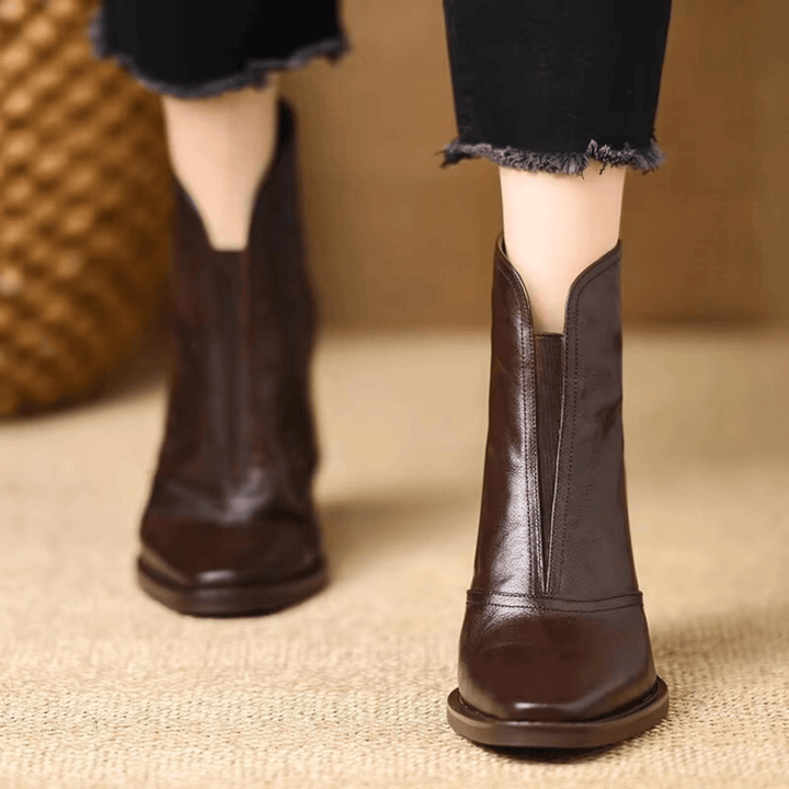 Clara | Luxury Ankle Boots with a Mid Heel