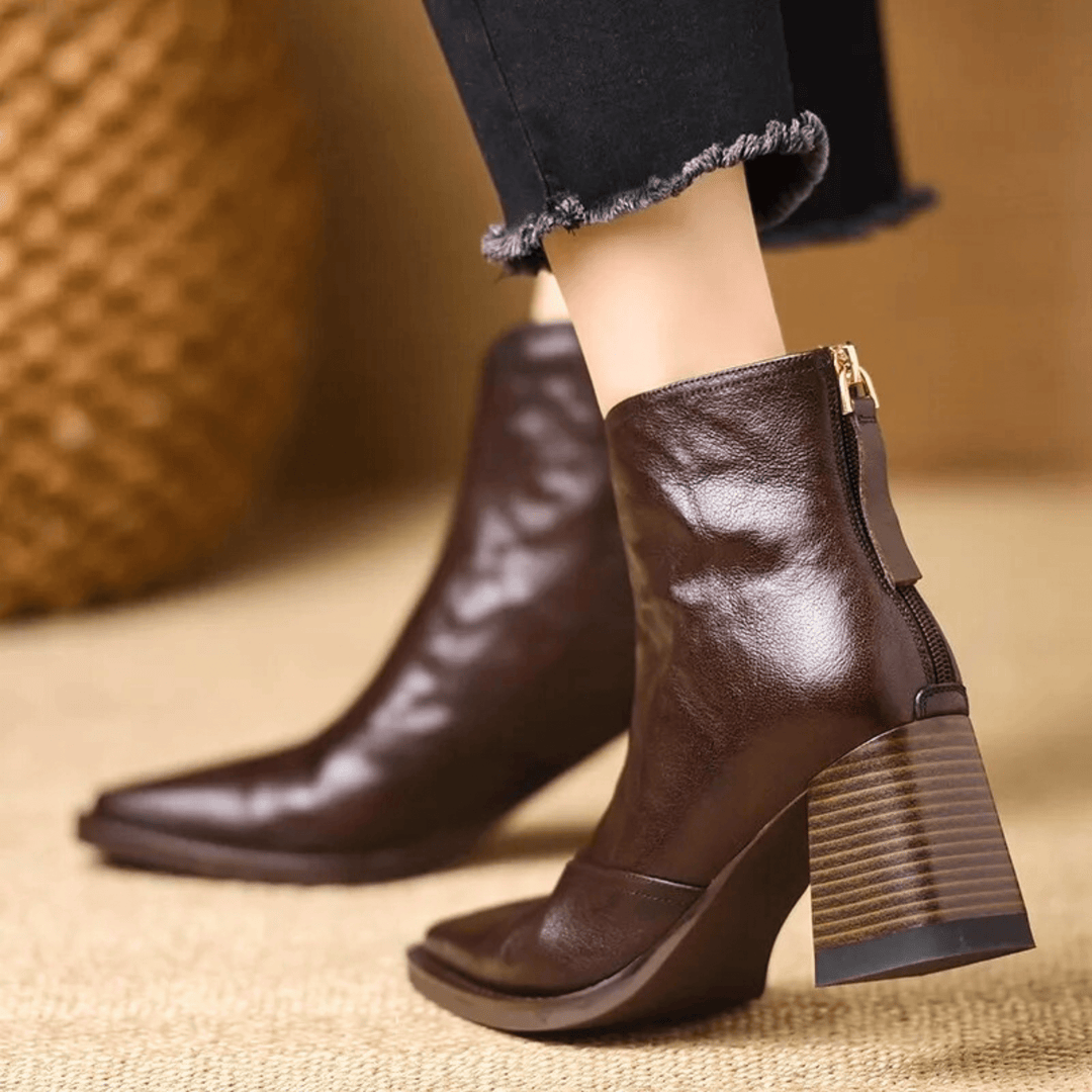 Clara | Luxury Ankle Boots with a Mid Heel