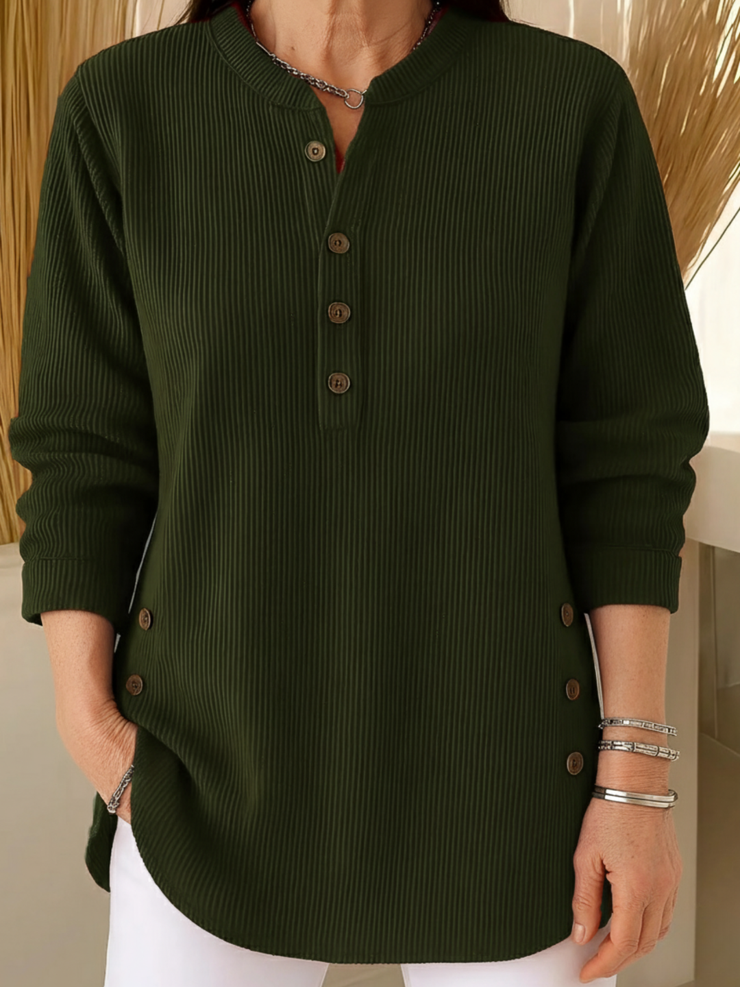 Melanie™ – Plain Knit Jumper with Long Sleeves